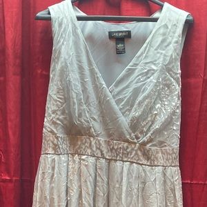SOLD - Lane Bryant Evening Party Silver Gray Dress Size 24 Lined Cocktail VNeck